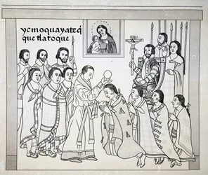 The Conversion of the Aztecs to Roman Catholicism, plate from 
